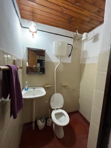 a small bathroom with a toilet and a sink at Monoambiente F en Ctes Cap in Corrientes