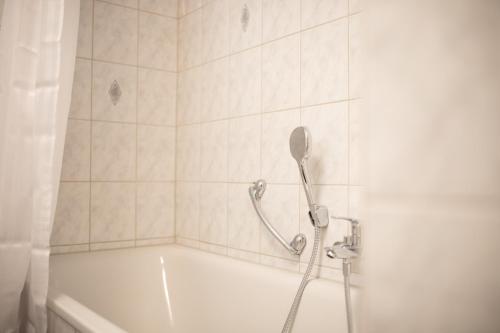 a shower in a bathroom with a tub at Mittendrin in Garmisch-Partenkirchen