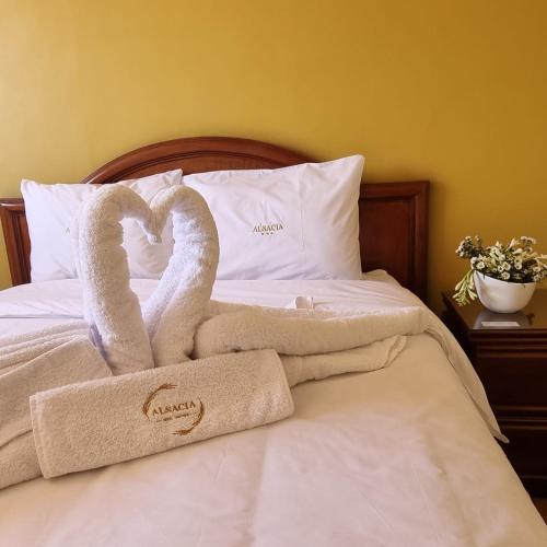 Postel nebo postele na pokoji v ubytování Hotel Alsacia Arequipa