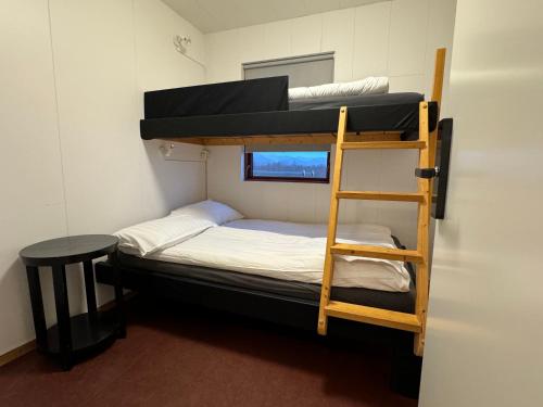 Krevet ili kreveti na sprat u jedinici u okviru objekta Langahlíð Guesthouse - Privatete Forest -