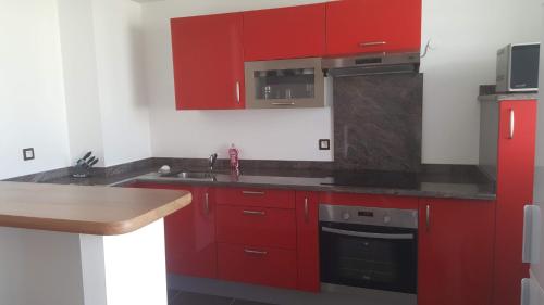 Køkken eller tekøkken på Air Marin Vue sur mer