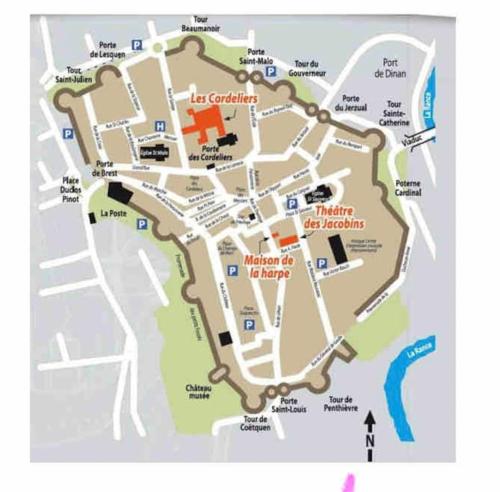 a map of the city of cuernavaca at La Belle Consigne - Appartements Dinan Centre Gare in Dinan