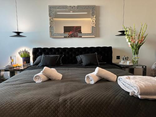 Posteľ alebo postele v izbe v ubytovaní Baltic Riviera Apartments - Granaria Sauna Apartment