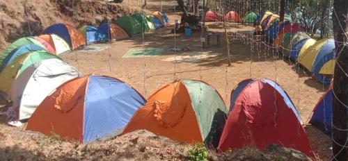 a group of tents sitting in the dirt at Meghvan Farm Camp Site in Shendi