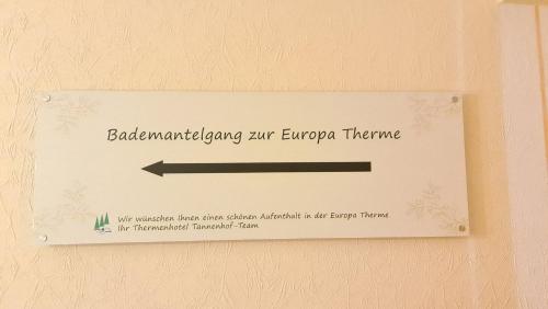 a sign on a wall that says backkwardlinguing air eurozone theme at Thermenhotel Tannenhof - Ihr Wohlfühl-Hotel in Bad Füssing