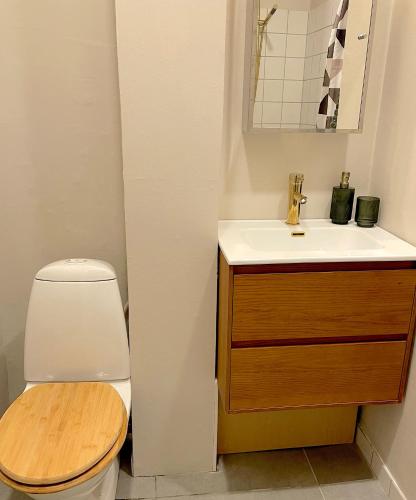 a bathroom with a toilet and a sink at Michael's in Copenhagen