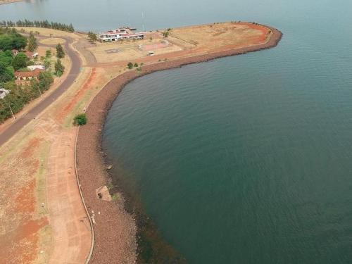 an aerial view of a body of water at Ferienhaus in Paraguay, Encarnacion, 200 Meter vom Parana. in Encarnación