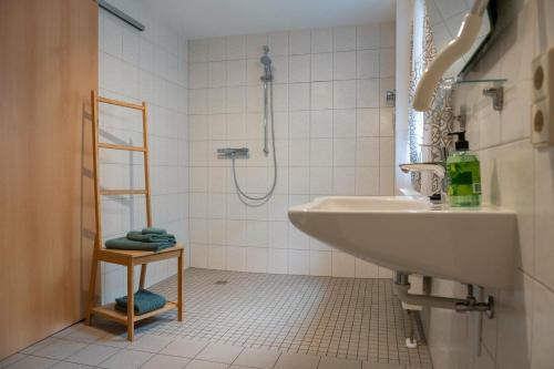 Koupelna v ubytování NEU! Ferienwohnung Andreas Radebeul