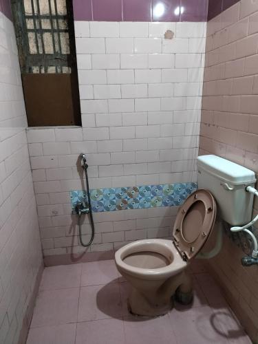 a bathroom with a toilet and a shower at SR HOME STAY in Bhubaneshwar