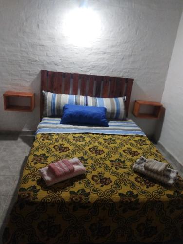 a bedroom with a bed with two pillows on it at Armonia un lugar para Descansar in Formosa