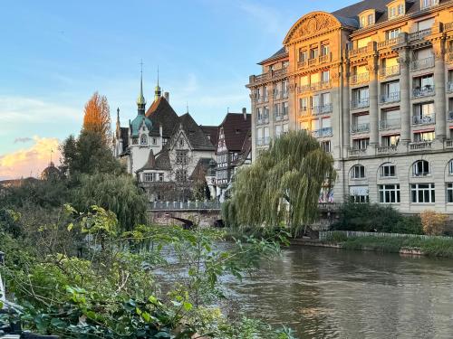 a river in a city with buildings and a river at Magnifique appart côté Cathédrale in Strasbourg