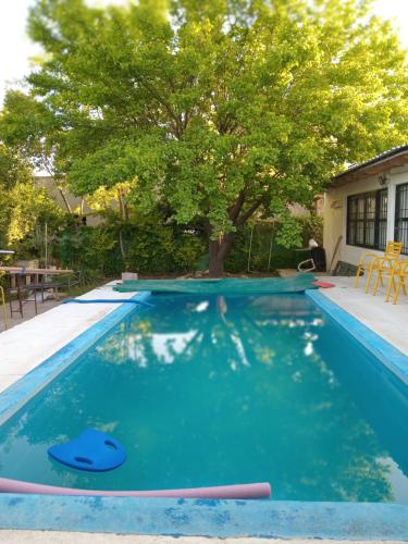 a swimming pool with a tree in the middle at TRANQUILO LOFT EN VISTALBA in Vistalba