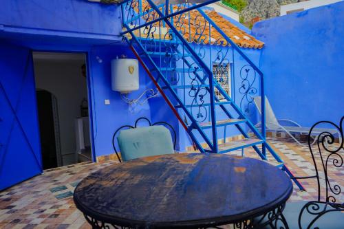 authentic blue house