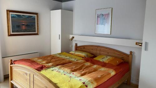 Voodi või voodid majutusasutuse Bel appartement de 2 chambres avec magnifique vue à Crans-Montana toas