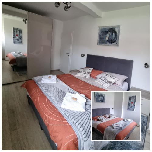 Giường trong phòng chung tại Apartman Orhideja