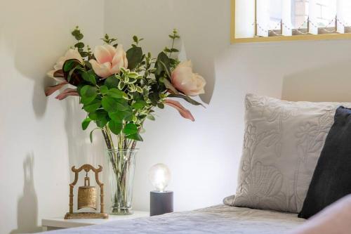 Ένα ή περισσότερα κρεβάτια σε δωμάτιο στο Family friendly apartment with a stunning view