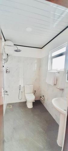a bathroom with a toilet and a sink at Ivory Laze Hotel in Negombo