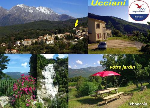 een collage van verschillende foto's van een berg bij A 2 minutes rivière 25 minutes Ajaccio plages linge et PARKING inclus in Ucciani