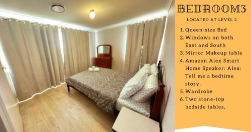Heated toilet seat - Air Conditioning- Hot Tub Spa - Dryer - Electrical BBQ Grill - Pool - Arcade Games at Golden Swan Holiday Houseにあるベッド