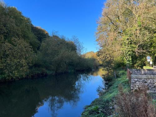 a river with trees on the side of it at Heron's Rest in Cressbrook