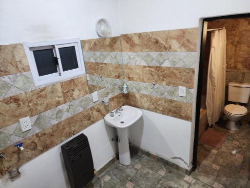 Rincon de los Sauces的住宿－Rincon house，一间带水槽和卫生间的浴室