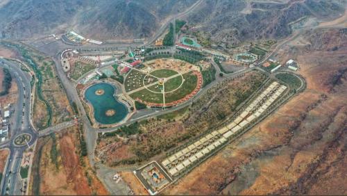 an aerial view of a park on a mountain at Ark Chalet in Hail