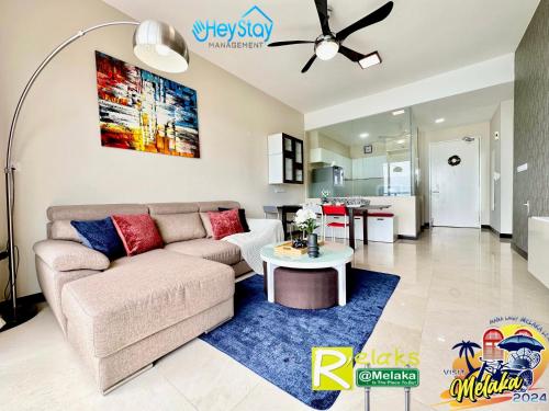 Zona de estar de Silver Scape Residence Melaka Raya By Heystay Management