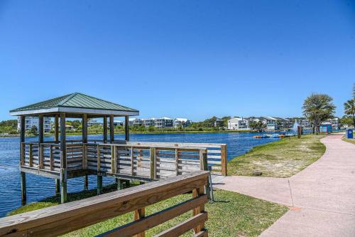 a gazebo on the side of a river at Something Fishy at Island Breeze of CB in Carolina Beach