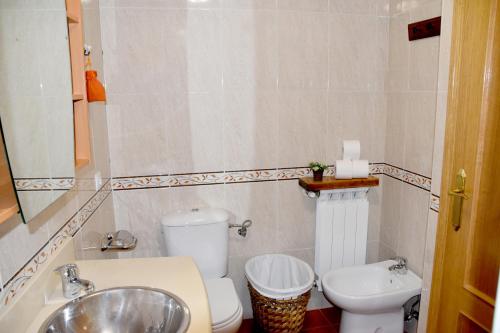 VUT PINARES DE SORIA في مولينوس ديه دويرو: حمام مع مرحاض ومغسلة