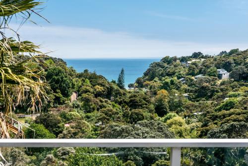 a view of the ocean from the balcony of a house at Villa Blanca in Palm Beach in Palm Beach