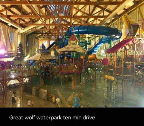 a water park with a water prank train mini drive at C52-CAMELBACK waterPark,Pool,Tennis,Zipline,hottub in Tannersville