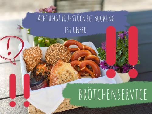 a basket filled with different types of food at Panorama Apartments Bergblick in Nußdorf