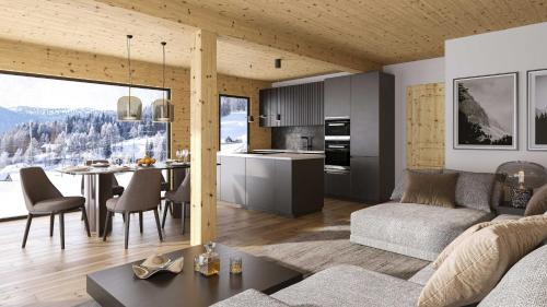 Kuchyň nebo kuchyňský kout v ubytování Kreischberg Pool Villas & Penthouses by ALPS RESORTS