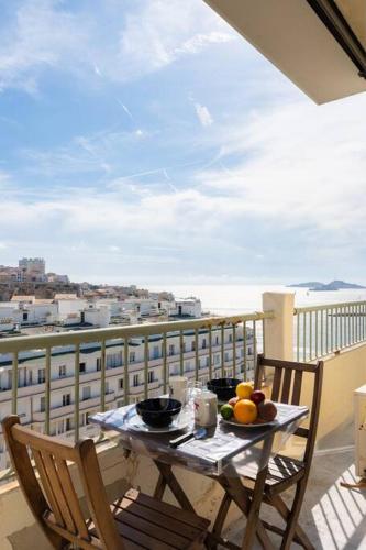 Vue mer Plage Catalans Vieux Port Clim - 2 chambres