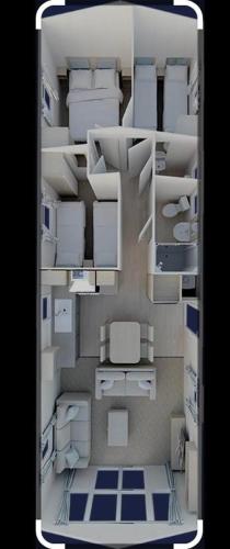 a rendering of a room with white boxes at Southview Holiday Park, Deluxe Caravan in Skegness