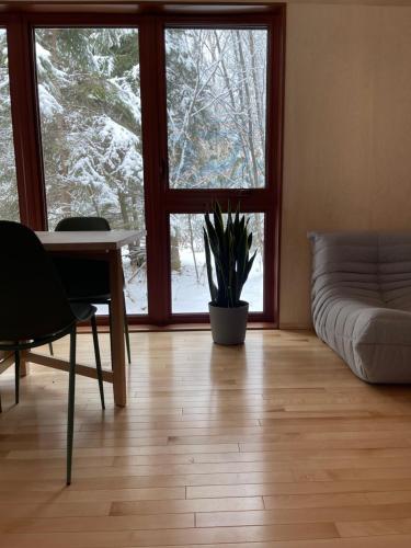 Chalet Mauricie, La Tuque的休息区