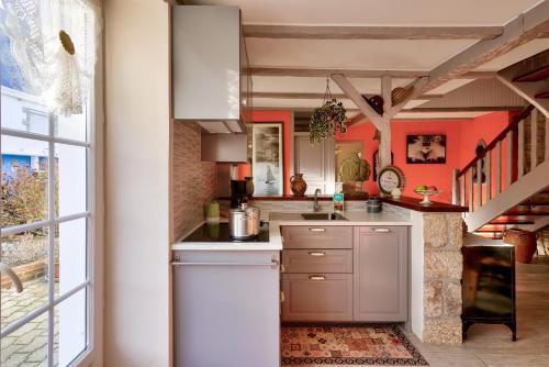 Dapur atau dapur kecil di Léchiagat - Maison du Port