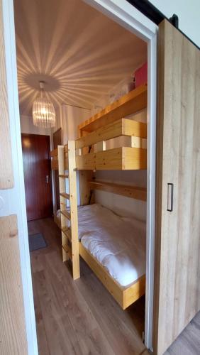 Ce lit superposé se trouve dans un dortoir doté de lits superposés. dans l'établissement Studio aux pieds des pistes - Le Balcon de Villard, à Villard-de-Lans
