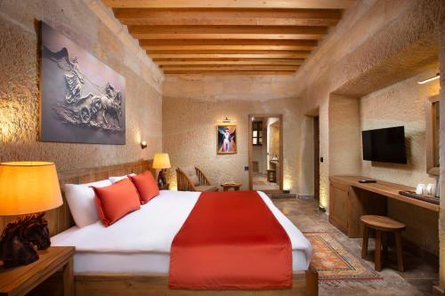 Ayazma Cave Hotelにあるベッド