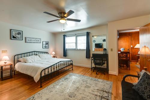 a bedroom with a bed and a ceiling fan at Pet-Friendly Nashville Home about 4 Mi to Airport! in Nashville