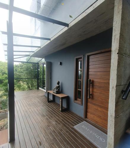 Balkoni atau teres di Casa Buda - Garopaba - SC