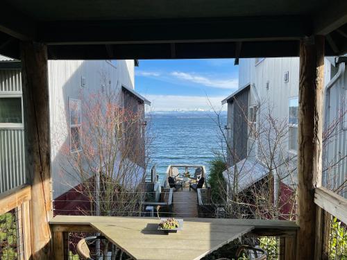 a view of the ocean from a balcony of a house at BOATYARRD Inn # 9 in Langley