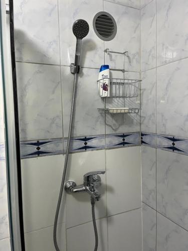 a shower with a blow dryer in a bathroom at Casanova home in Saint-Denis