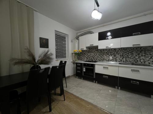Kuchyň nebo kuchyňský kout v ubytování Apartament Bragadiru complex rezidențial