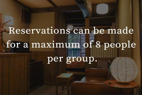 Les réservations peuvent être effectuées pour un maximum de personnes par groupe. dans l'établissement Kurokawa Onsen Oyado Noshiyu, à Minamioguni