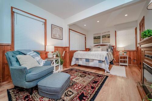 En eller flere senge i et værelse på The Yellow Cottage in the Woods