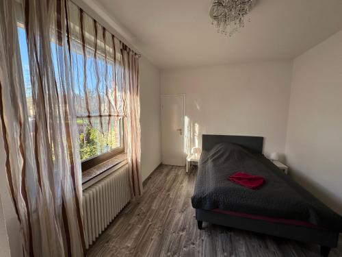 Postel nebo postele na pokoji v ubytování Ferienwohnung am Stadtpark