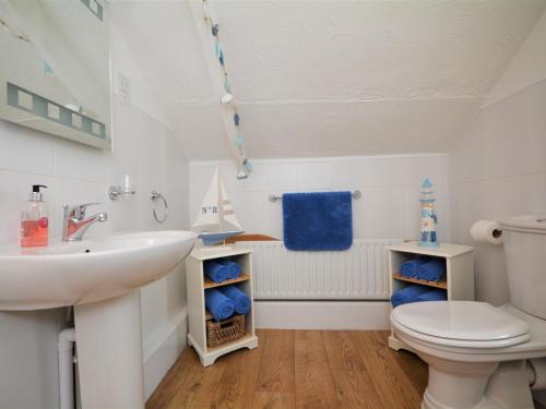 La salle de bains est pourvue d'un lavabo et de toilettes. dans l'établissement 2 Bed in Charlestown VINEC, à Luxulyan