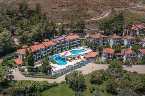 an aerial view of a resort with a swimming pool at Club Aquarium in Marmaris