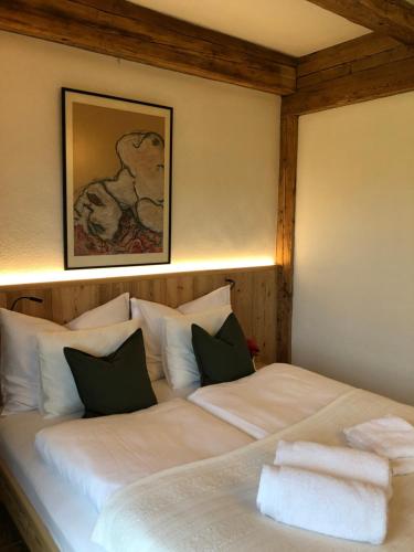 Ένα ή περισσότερα κρεβάτια σε δωμάτιο στο Apartment Stillleben Luxus für die Seele